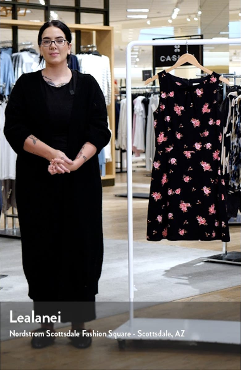 Floral Bow Neck Fit & Flare Minidress, sales video thumbnail