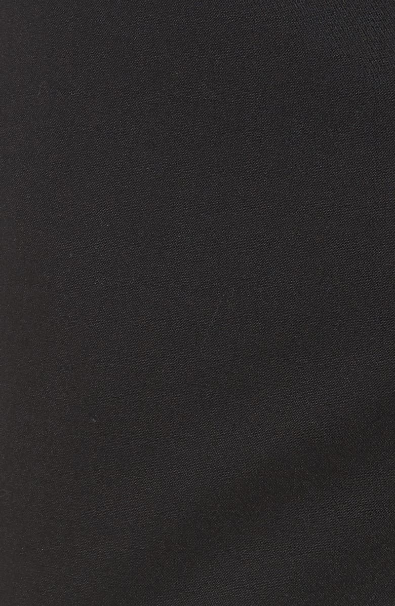 Berle Flat Front Stretch Solid Wool Trousers, Alternate, color, Black