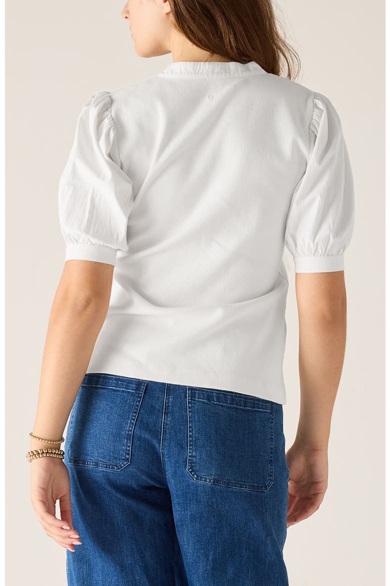 Earhart Ribbed Henley Top, Alternate, color, White