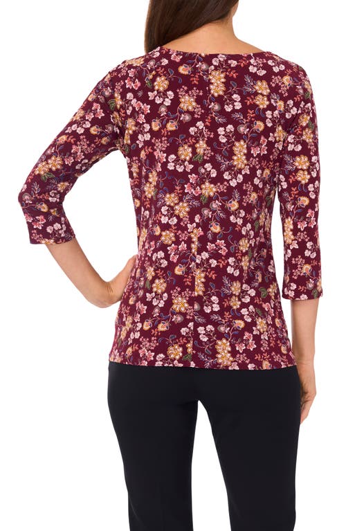 CHAUS CHAUS FLORAL GROMMET ACCENT CUTOUT TOP