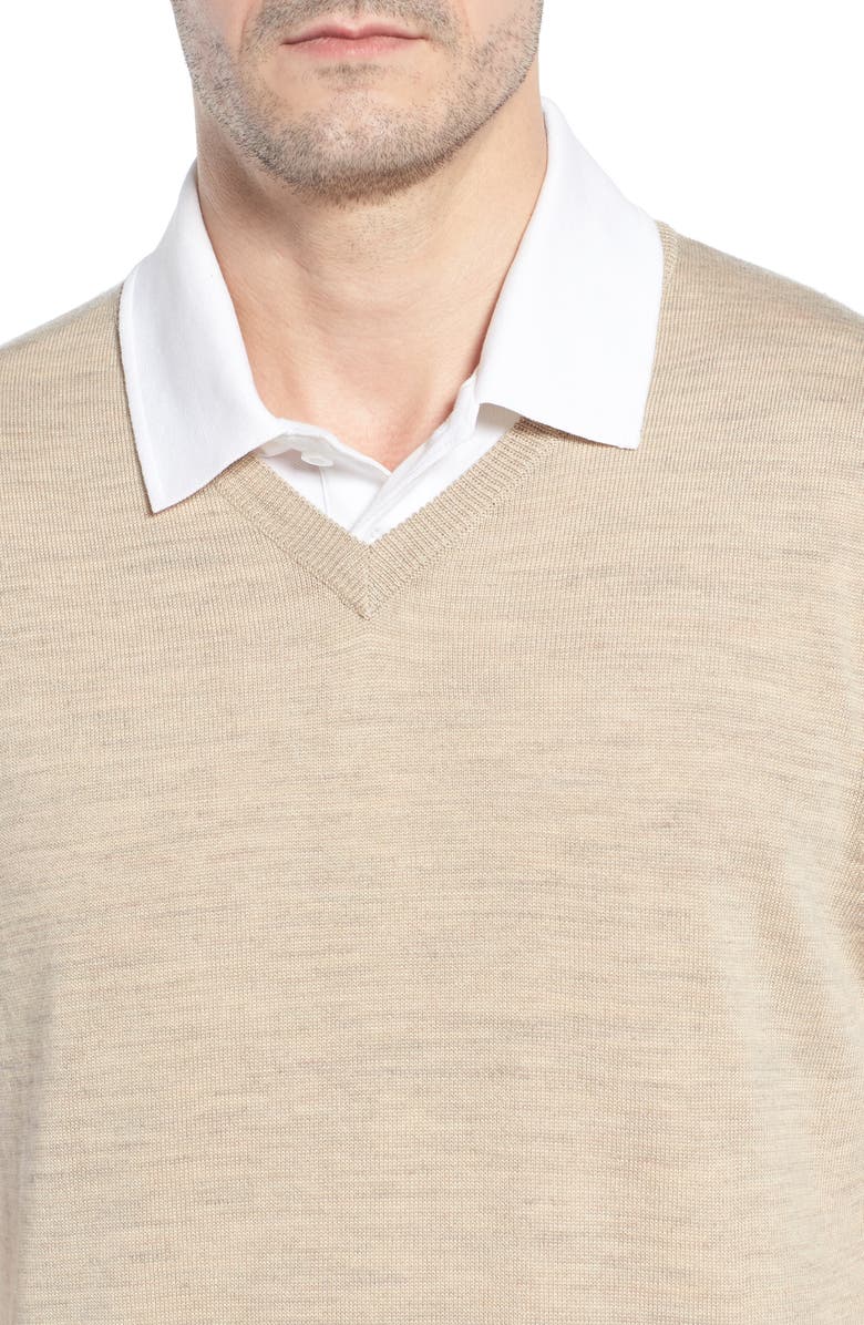 Cutter & Buck Douglas Merino Wool Blend V-Neck Sweater Vest, Alternate, color,