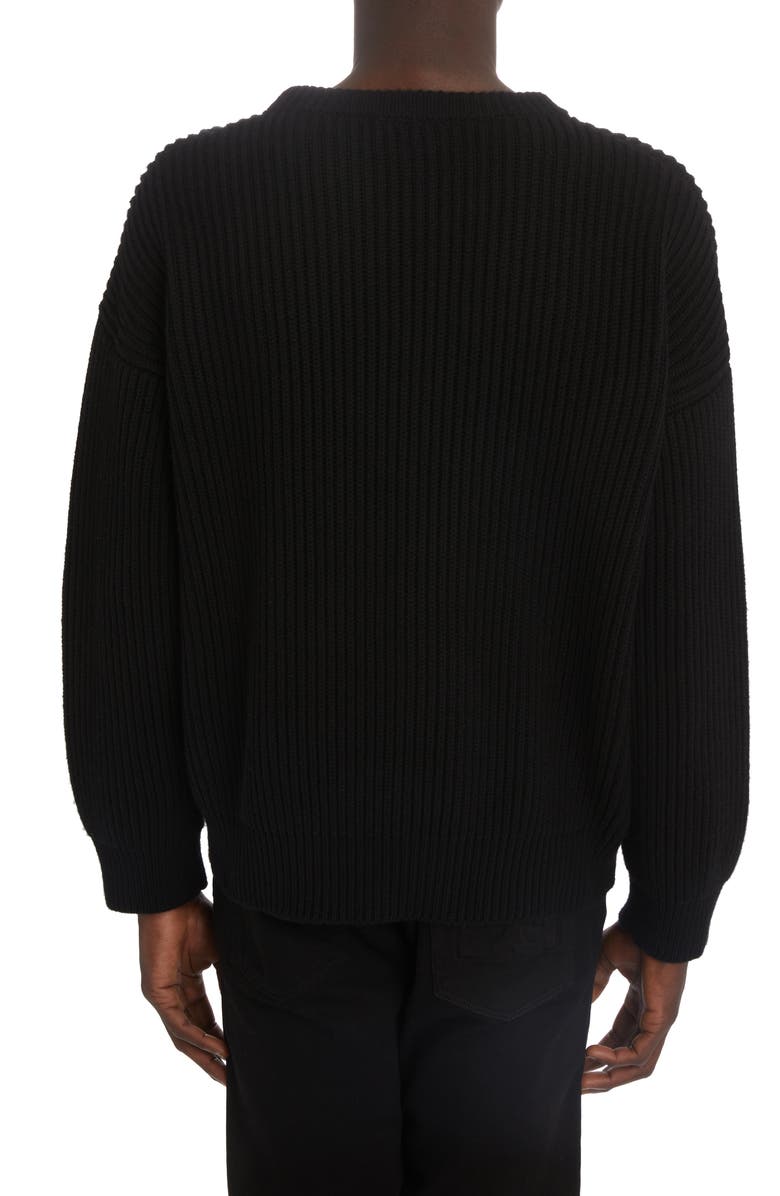 Dolce&Gabbana Intarsia Logo Cashmere & Virgin Wool Rib Sweater, Alternate, color, 