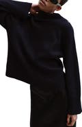 MANGO Shoulder Button Mock Neck Sweater