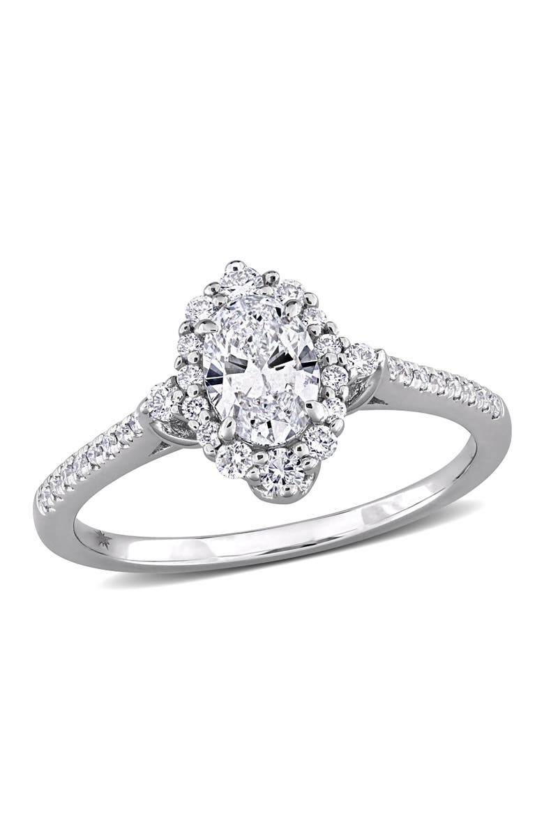 Julianna B. Lab-Grown Diamond Halo Engagement Ring 14k, Main, color, White Gold