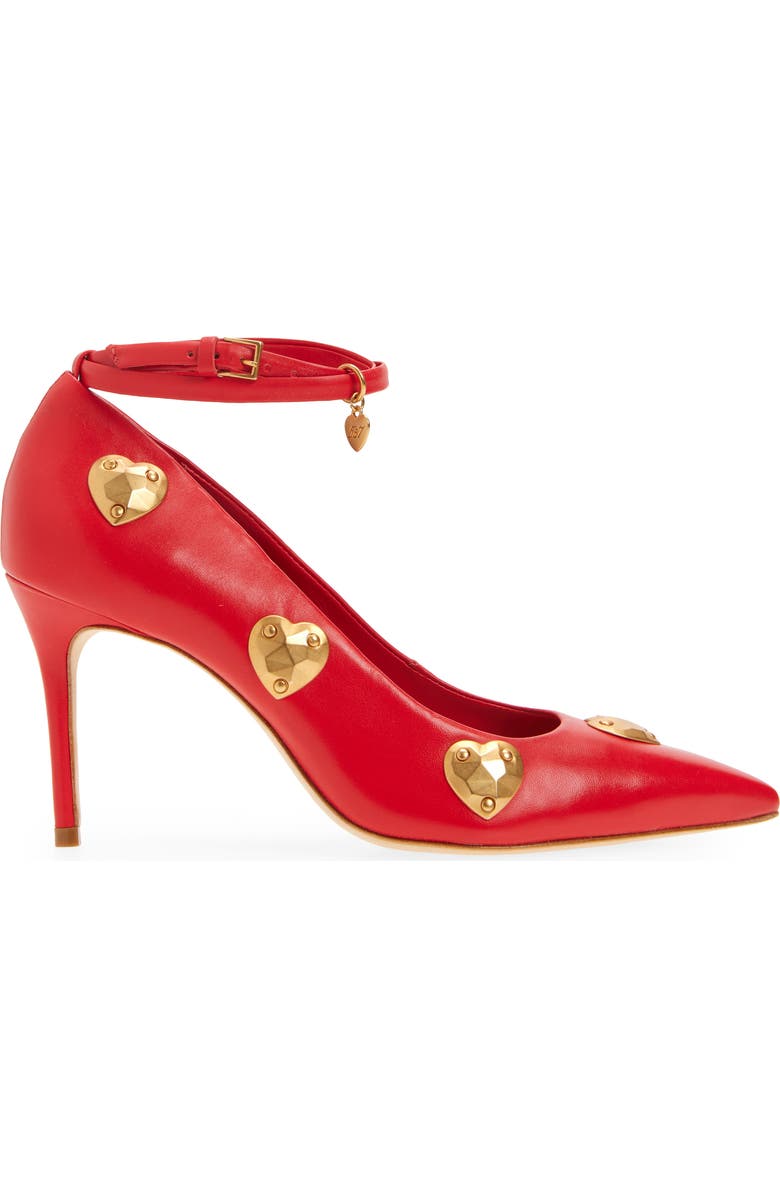 Cinq à Sept Madison Ankle Strap Pump, Alternate, color, Cardinal/ Gold