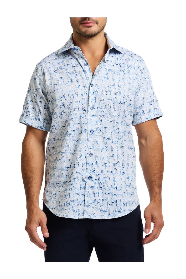 Big & Tall  Mamemko Sport Shirt, Main, color, BLUE