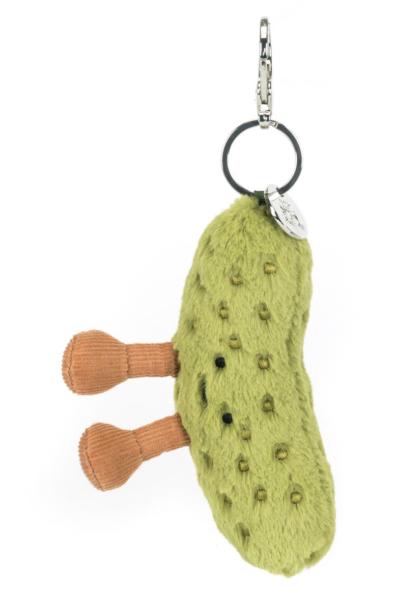 Amuseables Pickle Plushie Bag Charm, Main, color, GREEN