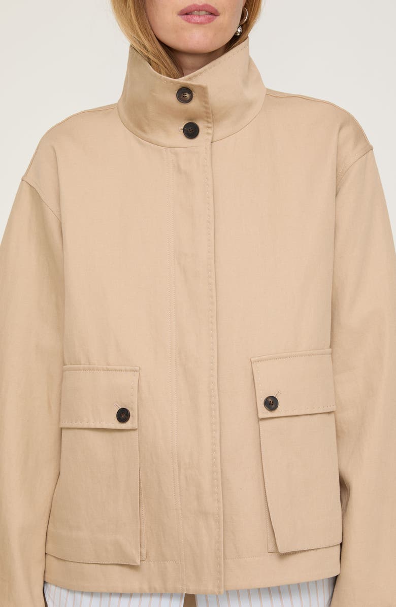 Lafayette 148 New York Cotton & Linen Cargo Jacket, Alternate, color, Natural