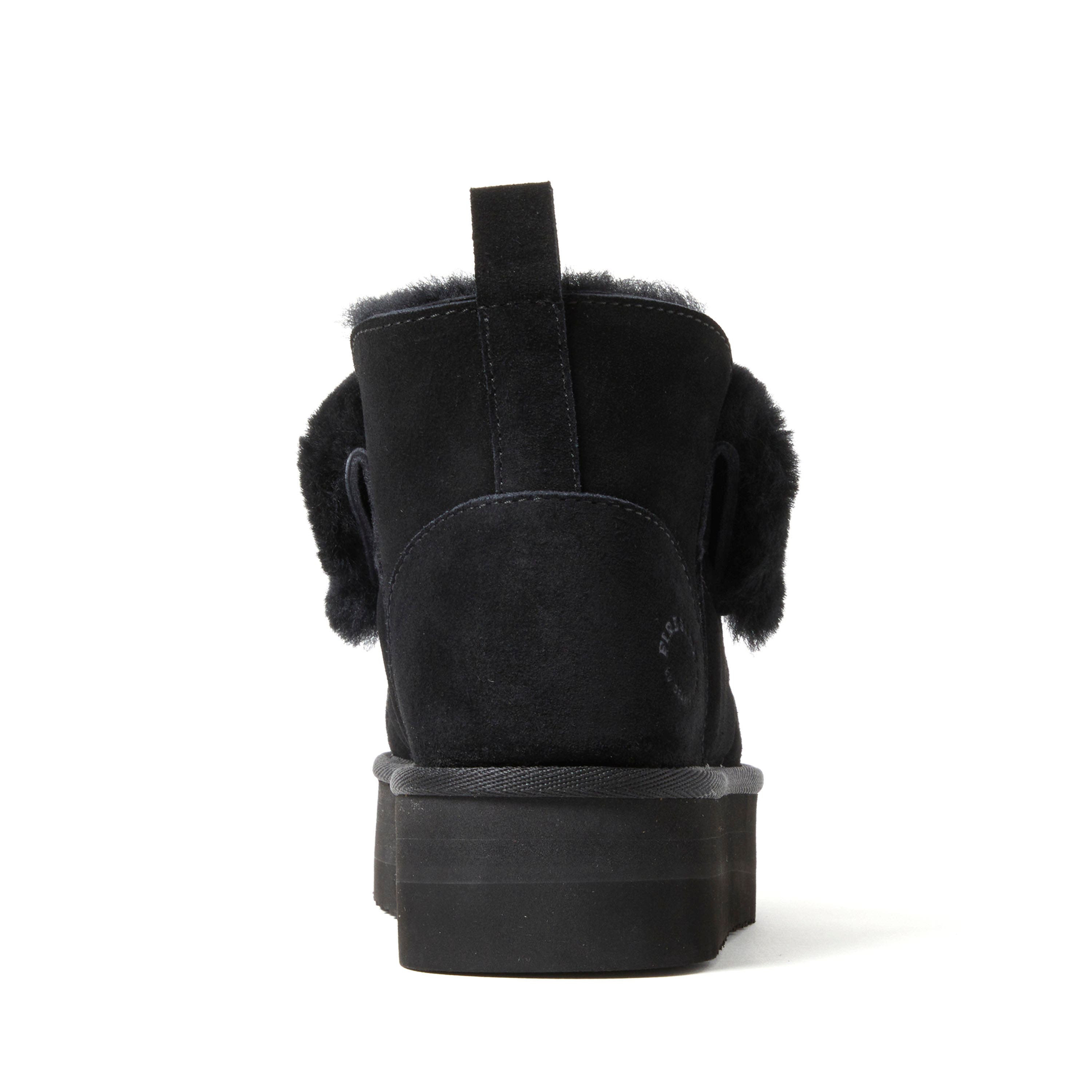 DEARFOAMS Fireside Bayswater Genuine Shearling Quilted Platform Bootie, Alternate, color, Black