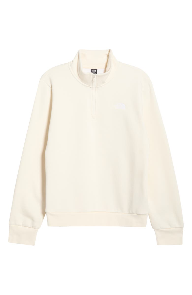 The North Face Evolution Simple Dome Cotton Blend Quarter Zip Sweatshirt, Alternate, color, White Dune