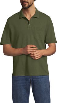 Lands' End Short Sleeve Cotton Linen Polo