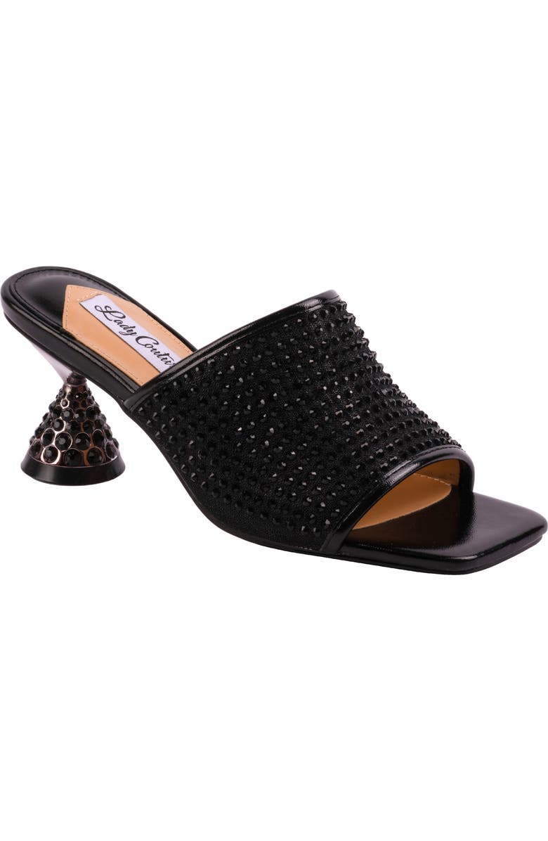 LADY COUTURE Rhinestone Slide Sandal, Main, color, Black