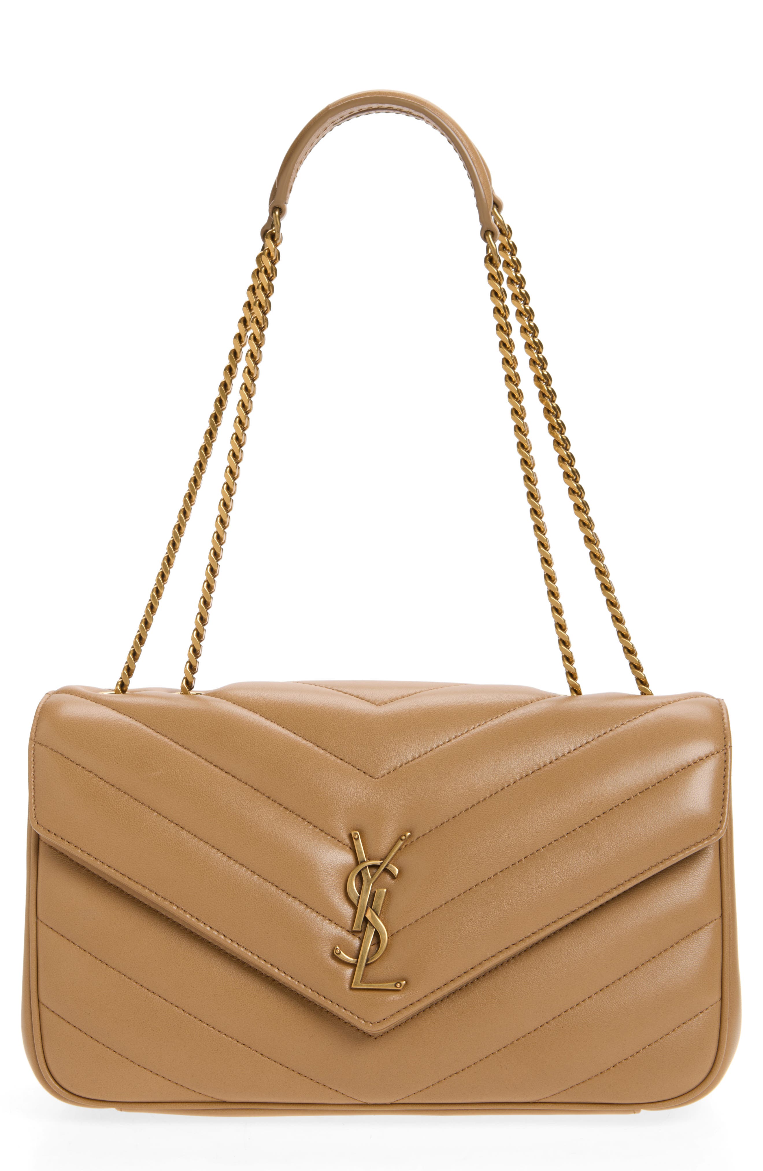 Medium Loulou Quilted Leather Shoulder Bag, Main, color, NATURAL TAN