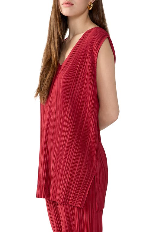 Shop Sanctuary Plissé Culottes In Red Dahlia
