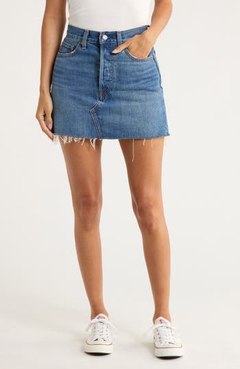Levi's Deconstructed Denim Skirt In Blue