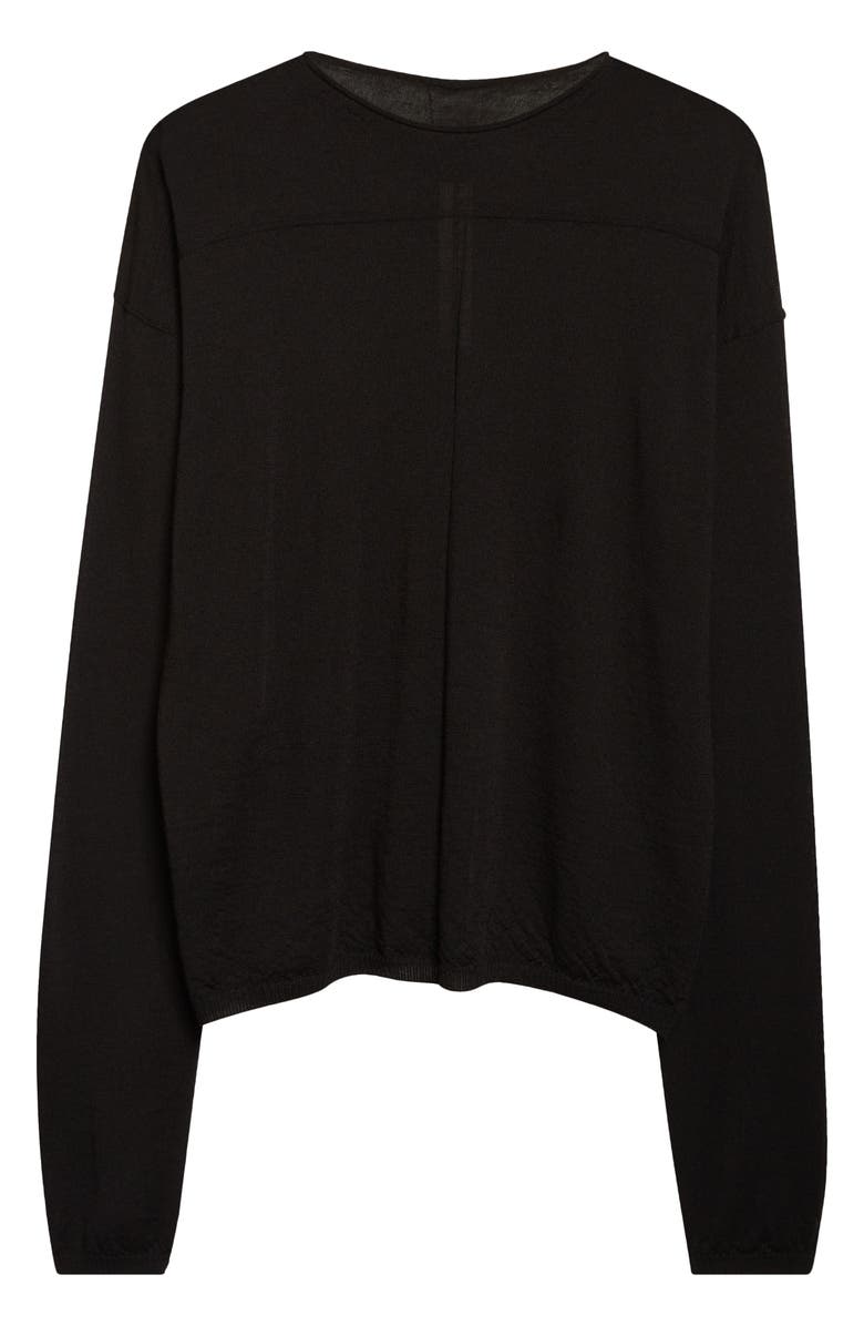 Rick Owens Virgin Wool Crewneck Sweater, Main, color, Black