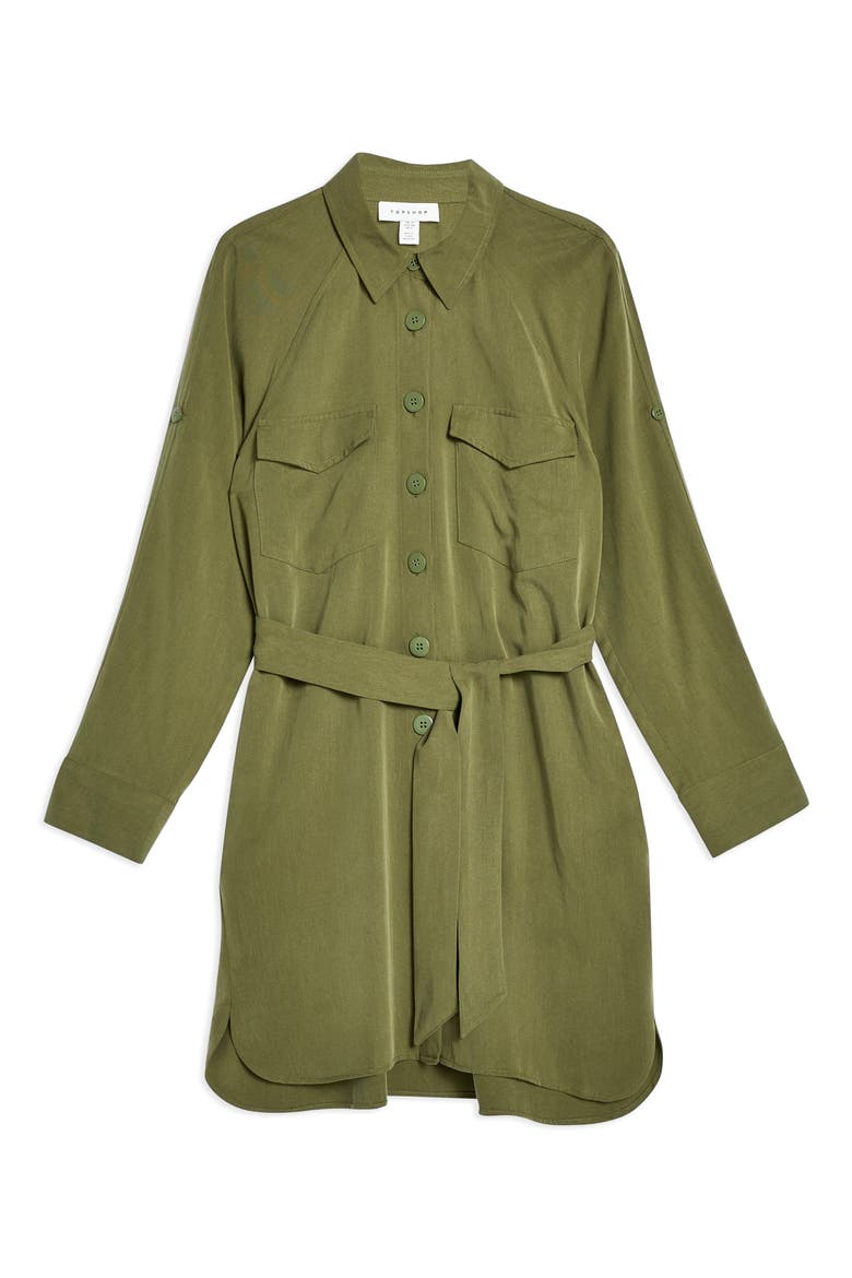 Long Sleeve Utility Shirtdress, Alternate, color, OLIVE