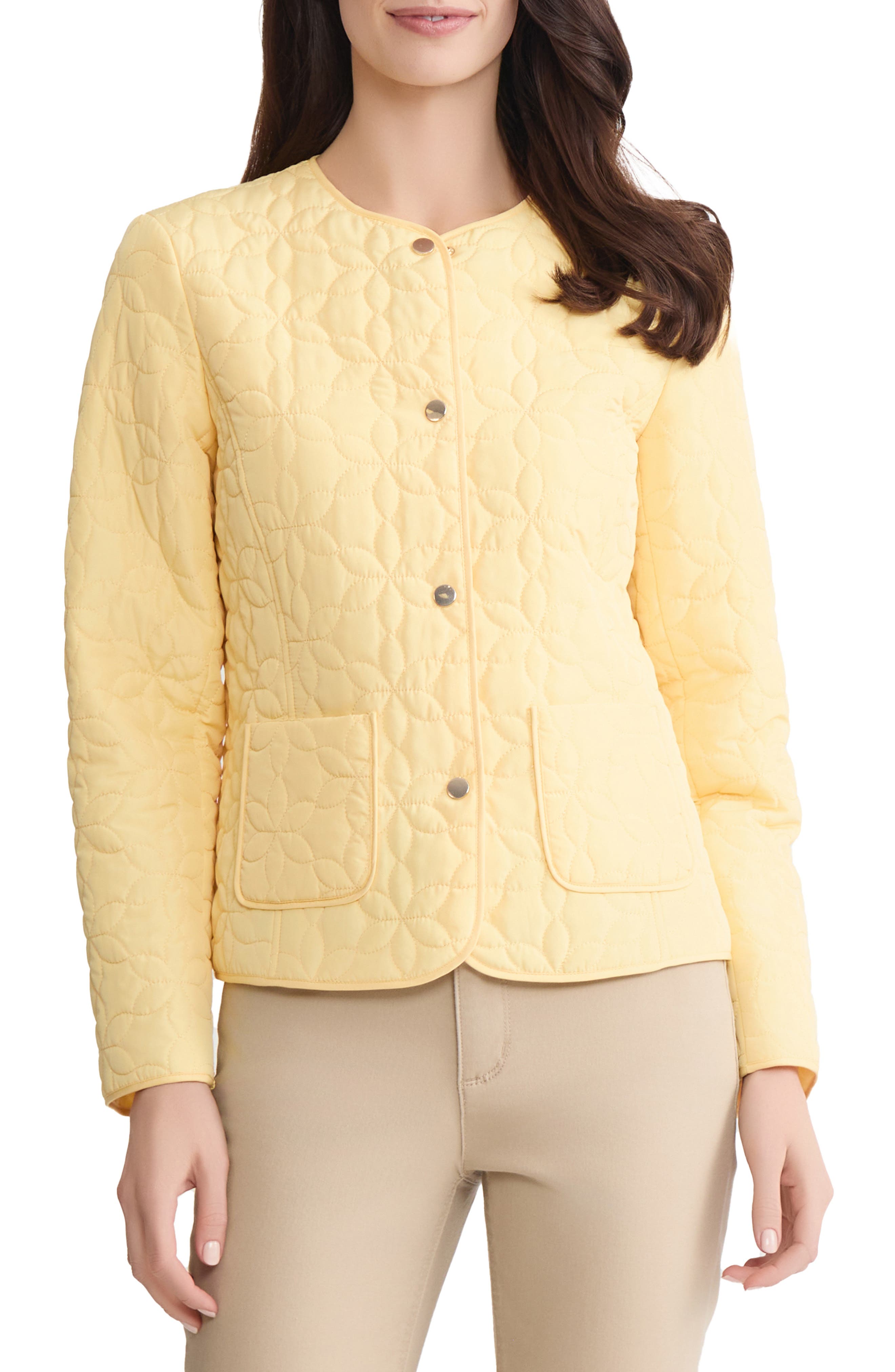 Floral Quilted Snap Front Jacket
