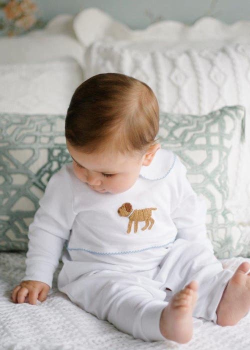 Little English Kids' Crochet Playsuit In Boy Lab