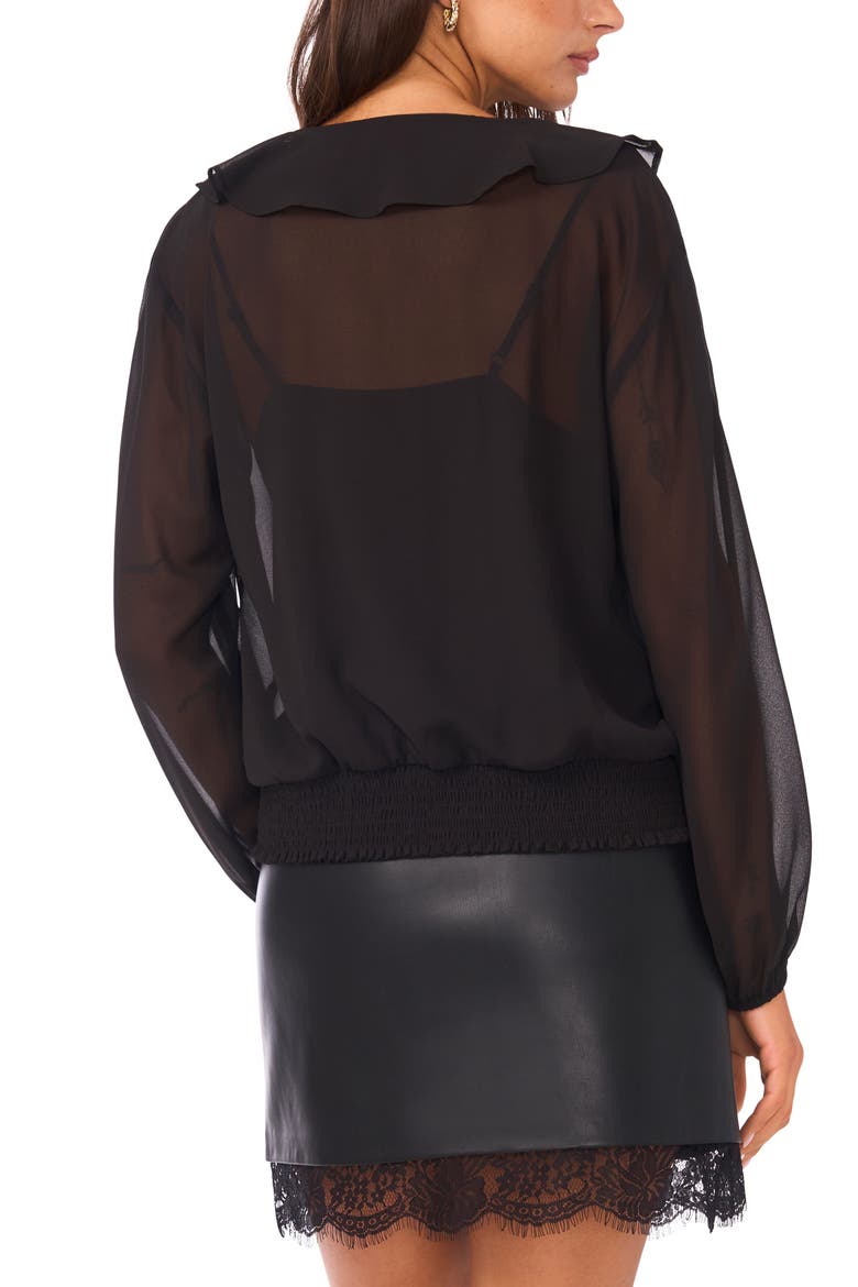 Ruffle Smocked Top, Alternate, color, RICH BLACK