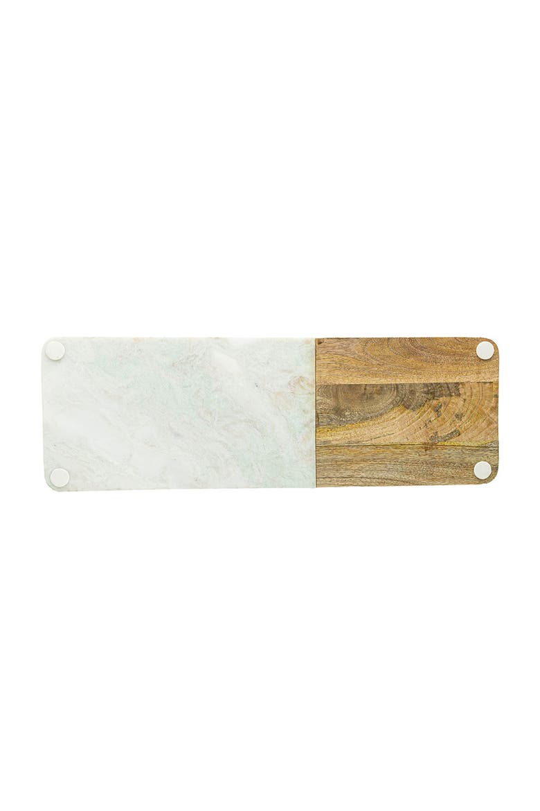 Elise Light Green Onyx Long Marble Serving Board, Alternate, color, White