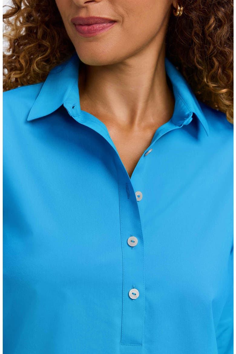 Therese Button Back Popover Shirt, Alternate, color, MALIBU BLUE