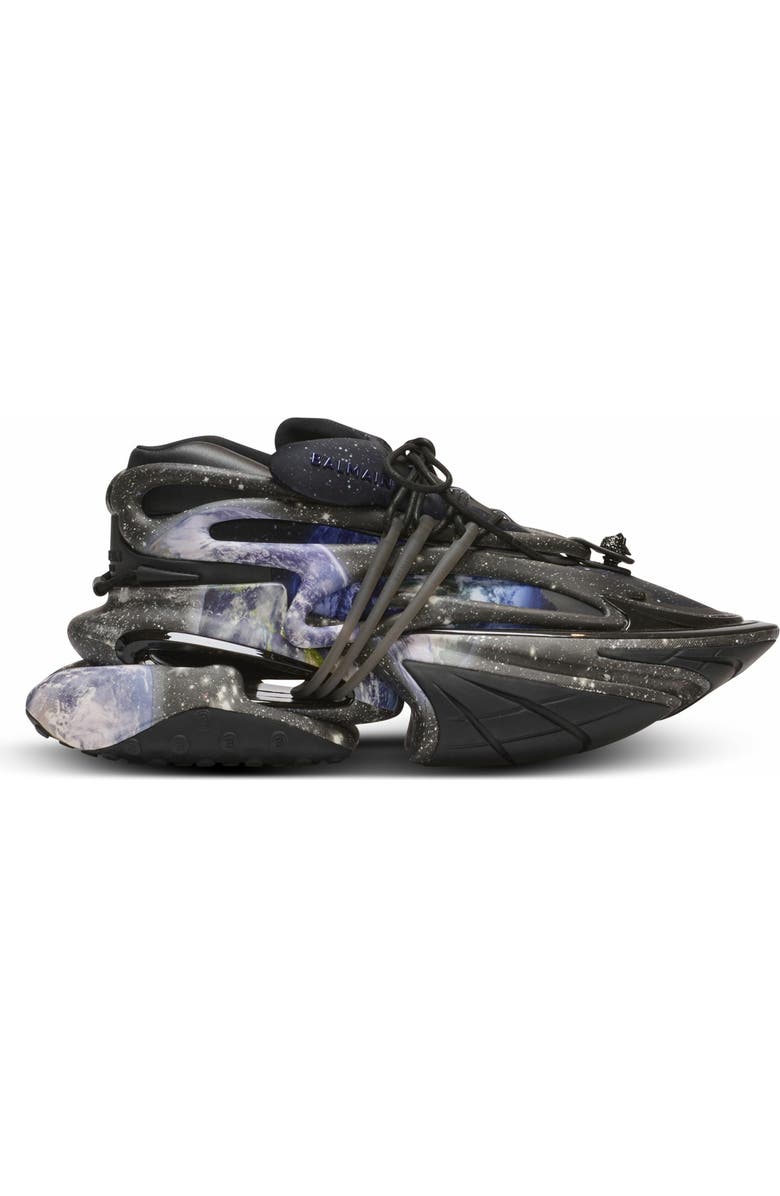 Balmain Unicorn Low Trainers With Earth And Stars Print, Main, color,