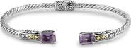 SAMUEL B. 18K Yellow Gold & Sterling Silver Amethyst Bangle