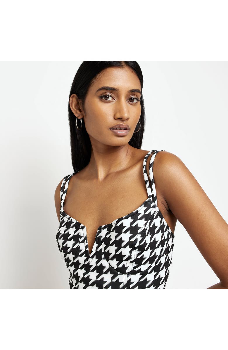 River Island Houndstooth Structured Scuba Minidress, Alternate, color,