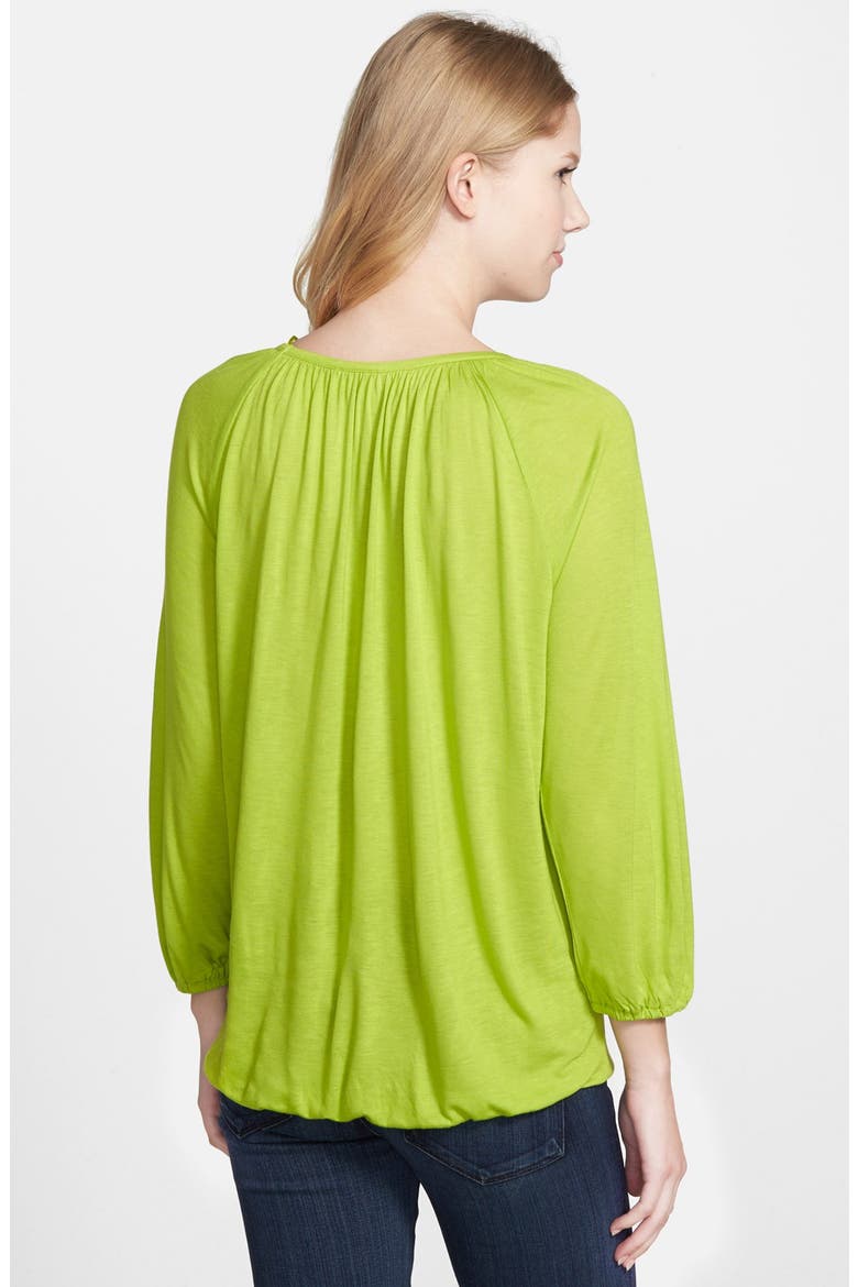 Scoop Neck Jersey Peasant Top, Alternate, color, PEAR