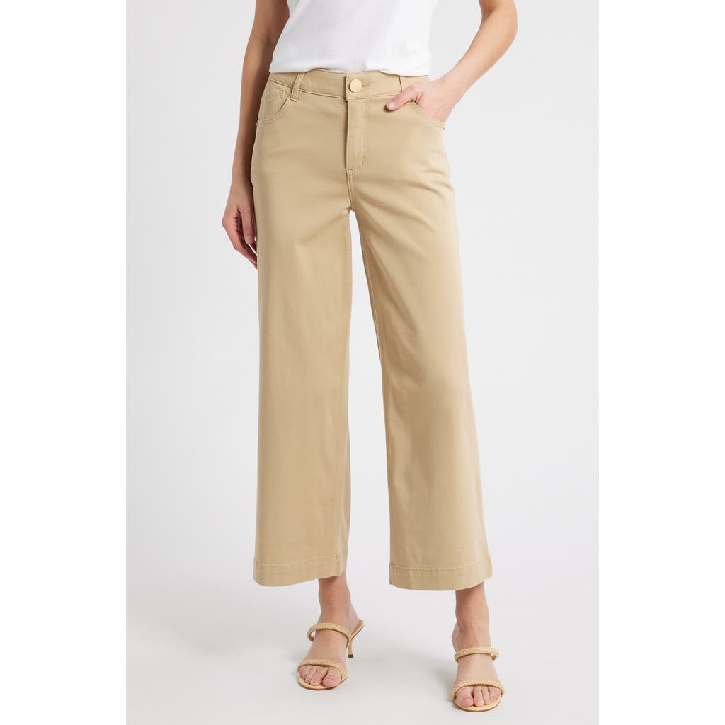 Shop Wit & Wisdom Sam High Waist Ankle Wide Leg Twill Pants In Vintage Walnut