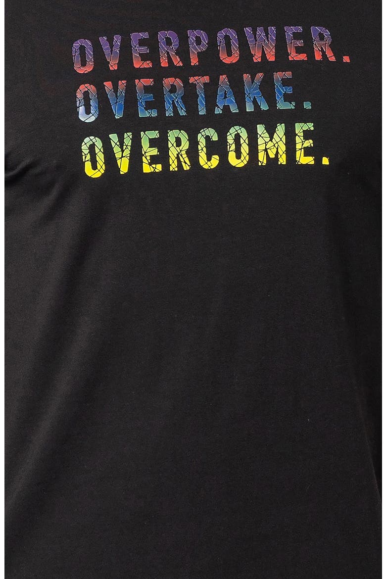 Rainbow Cotton Blend Graphic Tee, Alternate, color, BLACK
