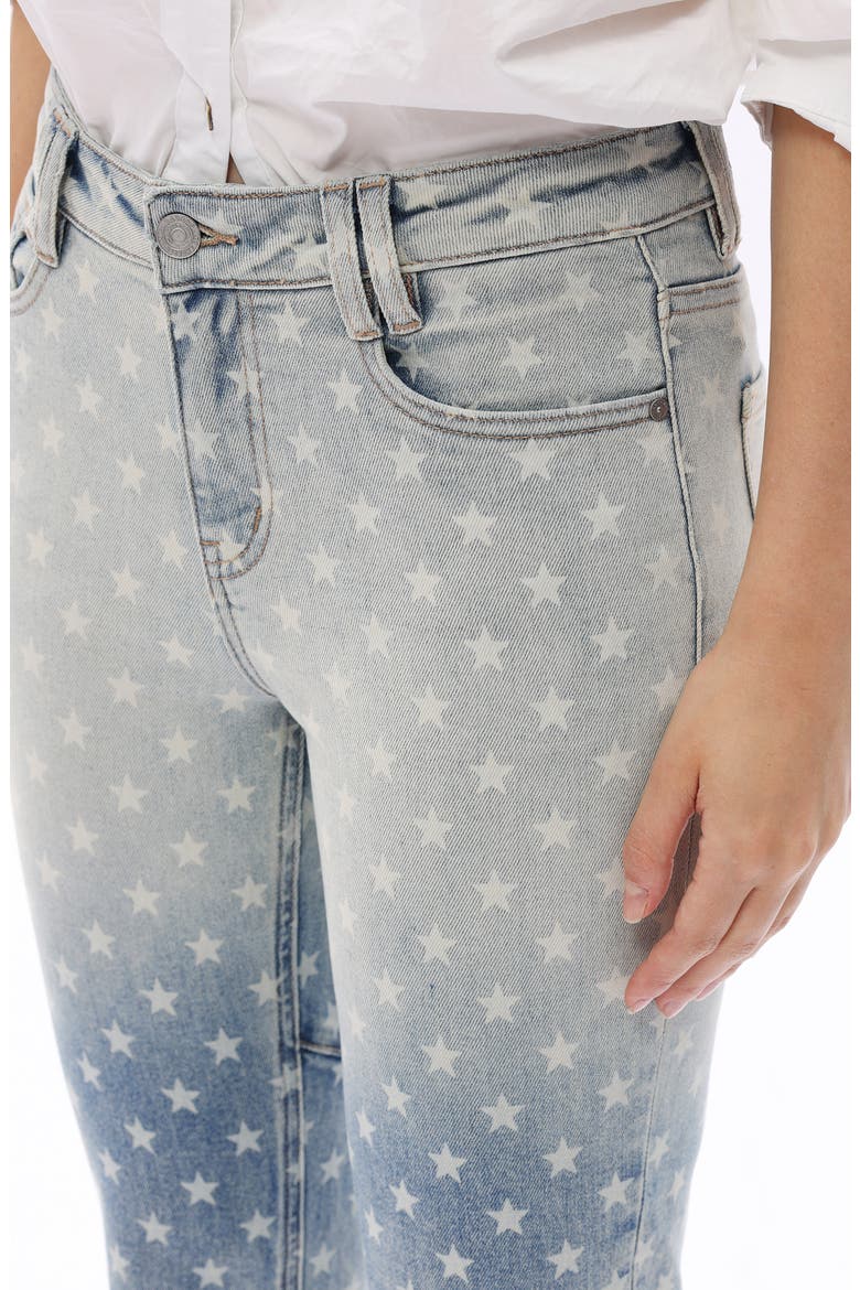 Star Print Bootcut Jeans, Alternate, color, RETRO LIGHT BLUE