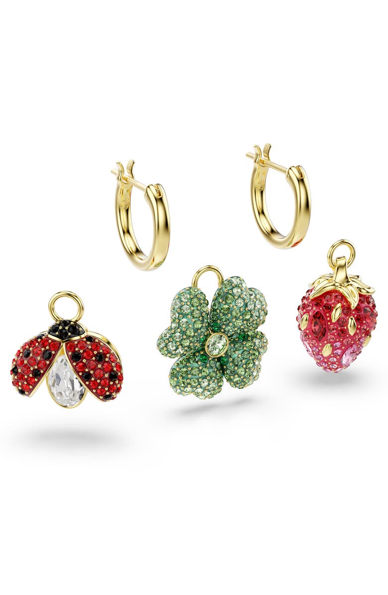 Swarovski Idyllia Set of 3 Charms with Hoop Earrings, Alternate, color, 