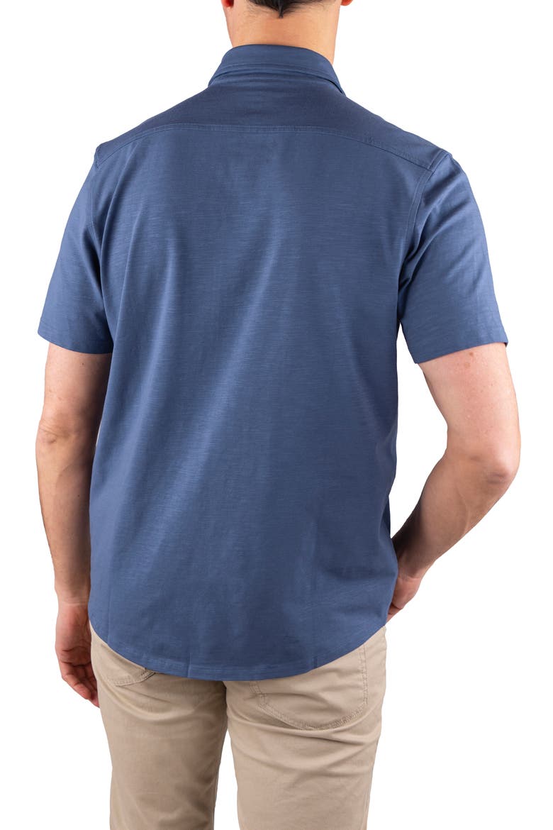 Slub Jersey Button-Up Shirt, Alternate, color, VINTAGE INDIGO