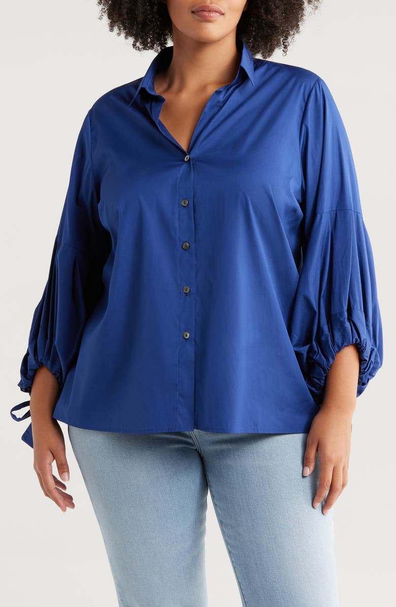 HARSHMAN Violette Cotton Poplin Button-Up Shirt, Main, color, 