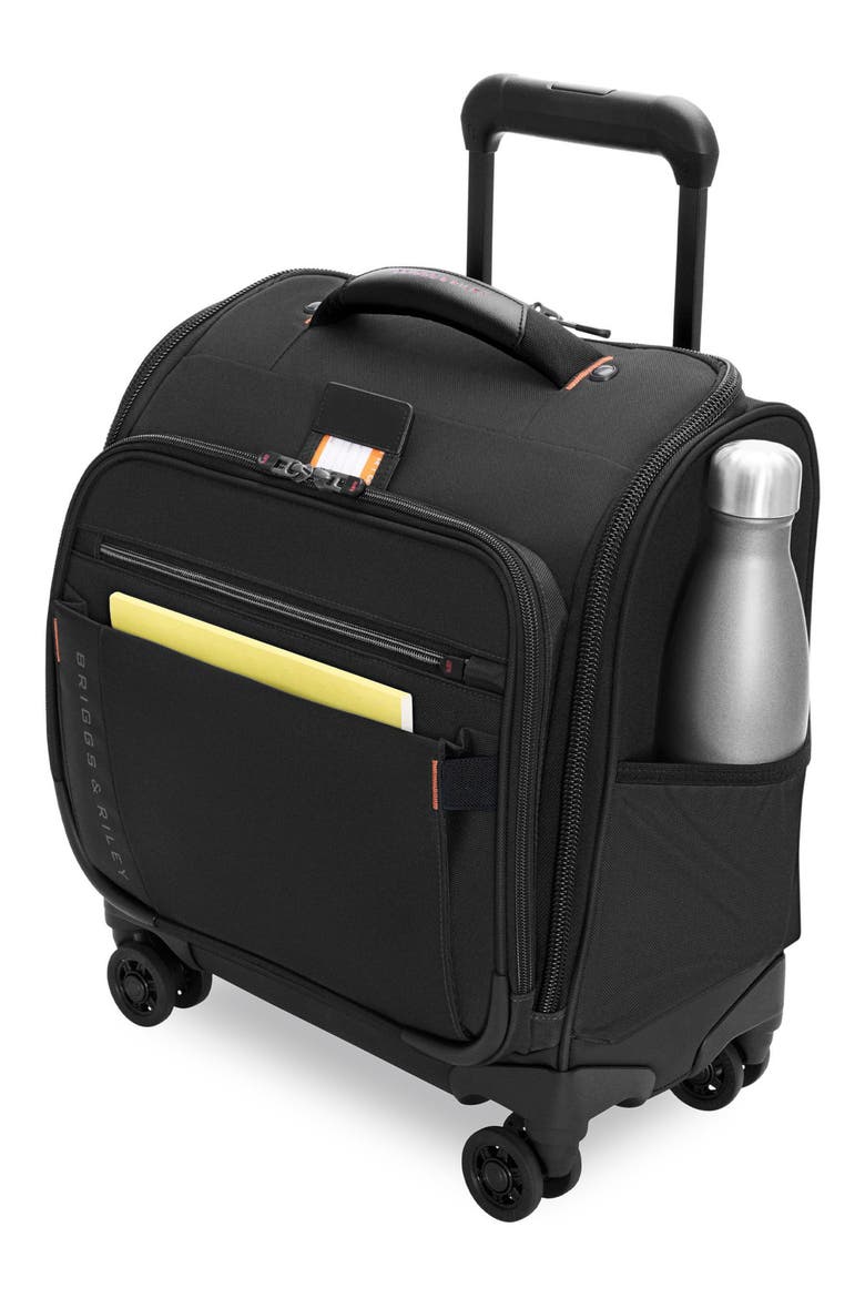 ZDX Cabin Spinner Suitcase, Alternate, color, BLACK