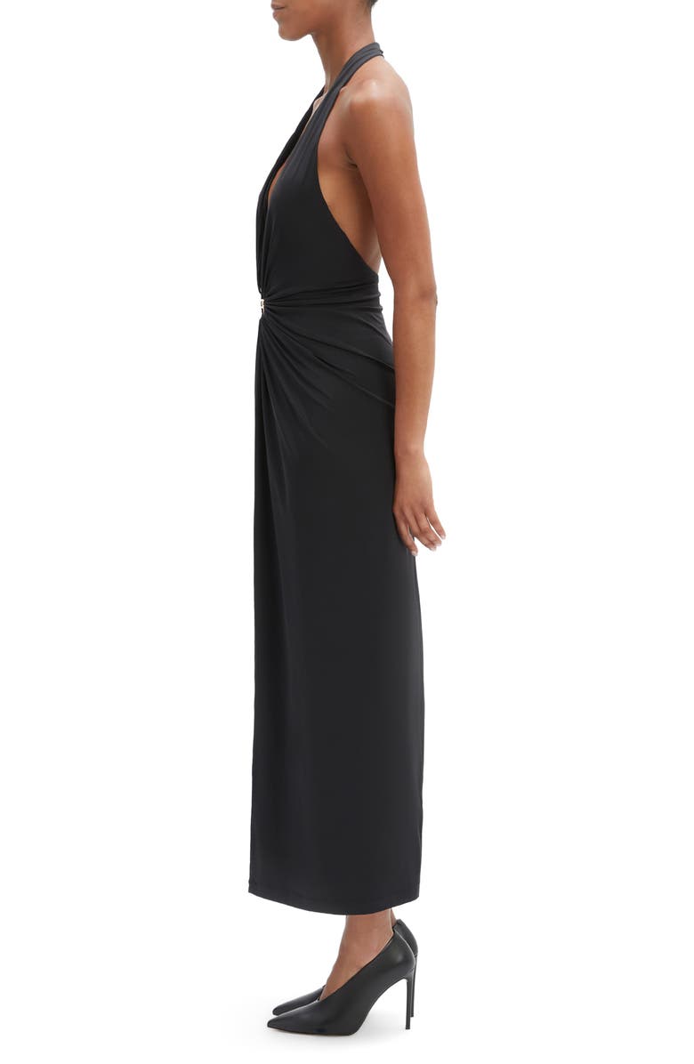 Bardot Alma Plunge Neck Dress, Alternate, color, Black