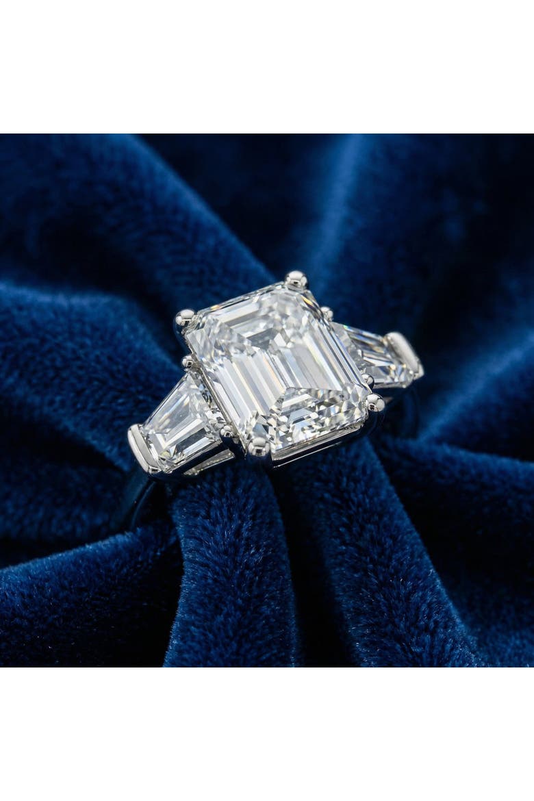 Certified 4Ct Randi Emerald Diamond Engagement Ring 14k Gold or PT Lab Grown, Alternate, color, 14k White Gold