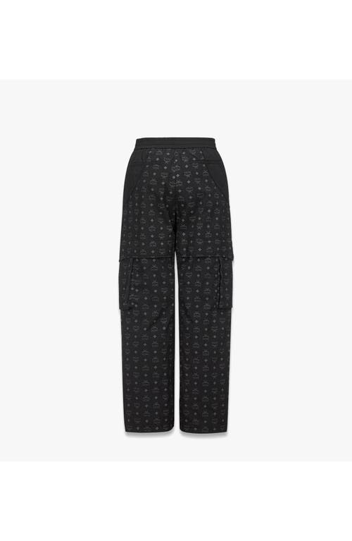 Mcm Monogram Cargo Pants In Black