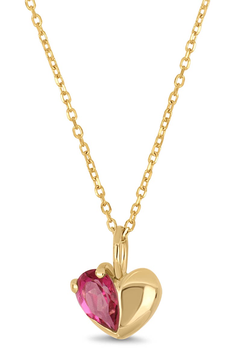 14K Gold Heart Pendant Necklace, Alternate, color, GOLD/PINK