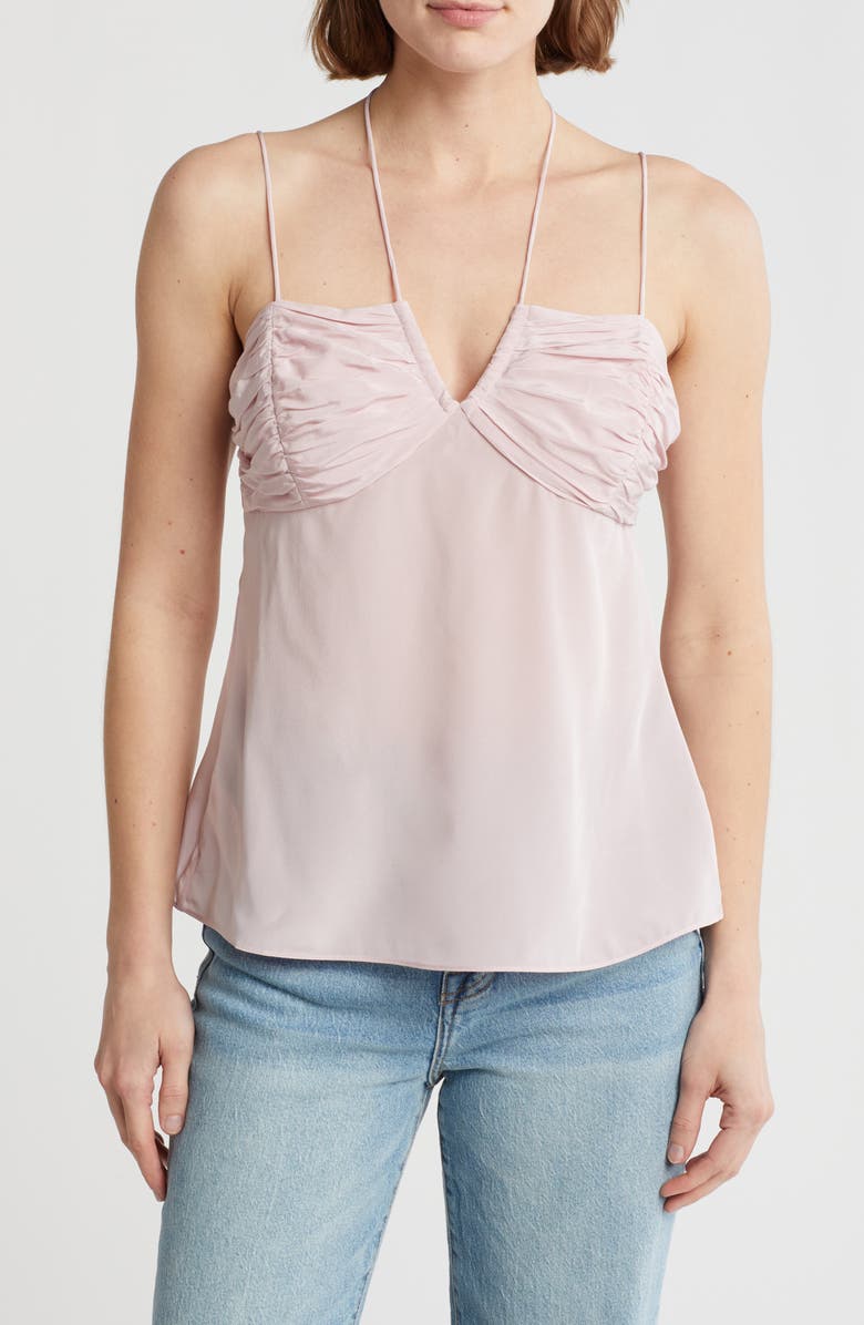 Joie Alohi Shirred Silk Camisole, Main, color, 