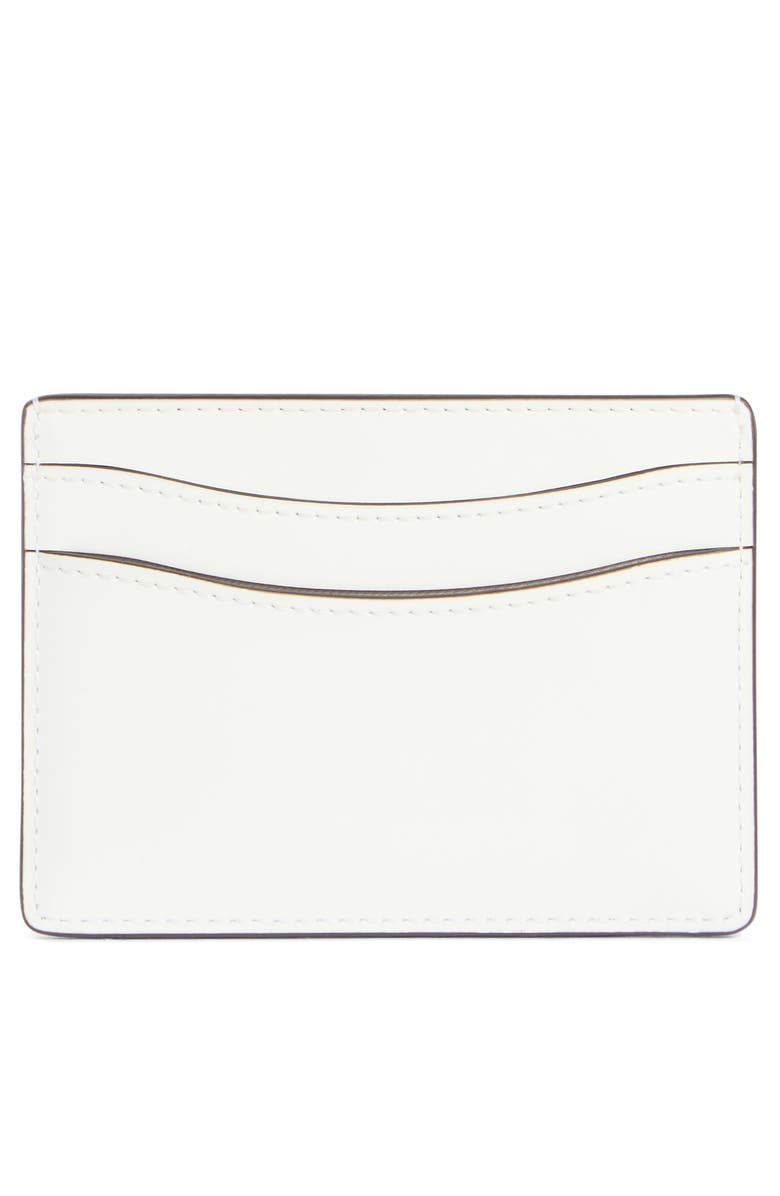 Kate Spade New York sam icon leather card wallet, Alternate, color, True White