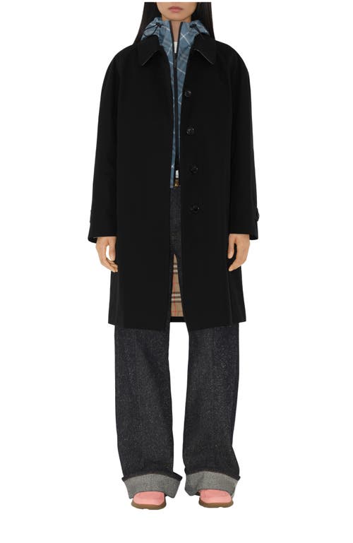Burberry Mid-length Camden Heritage Car Coat In Black