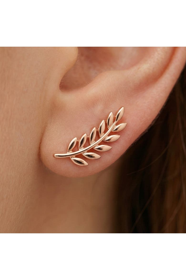 Wheat Earrings Ear Of Wheat Sterling Silver Stud Earring, Alternate, color, Rose gold