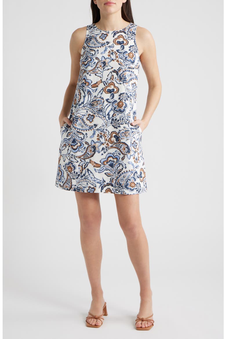 Floral A-Line Minidress, Main, color, WINDSURFER