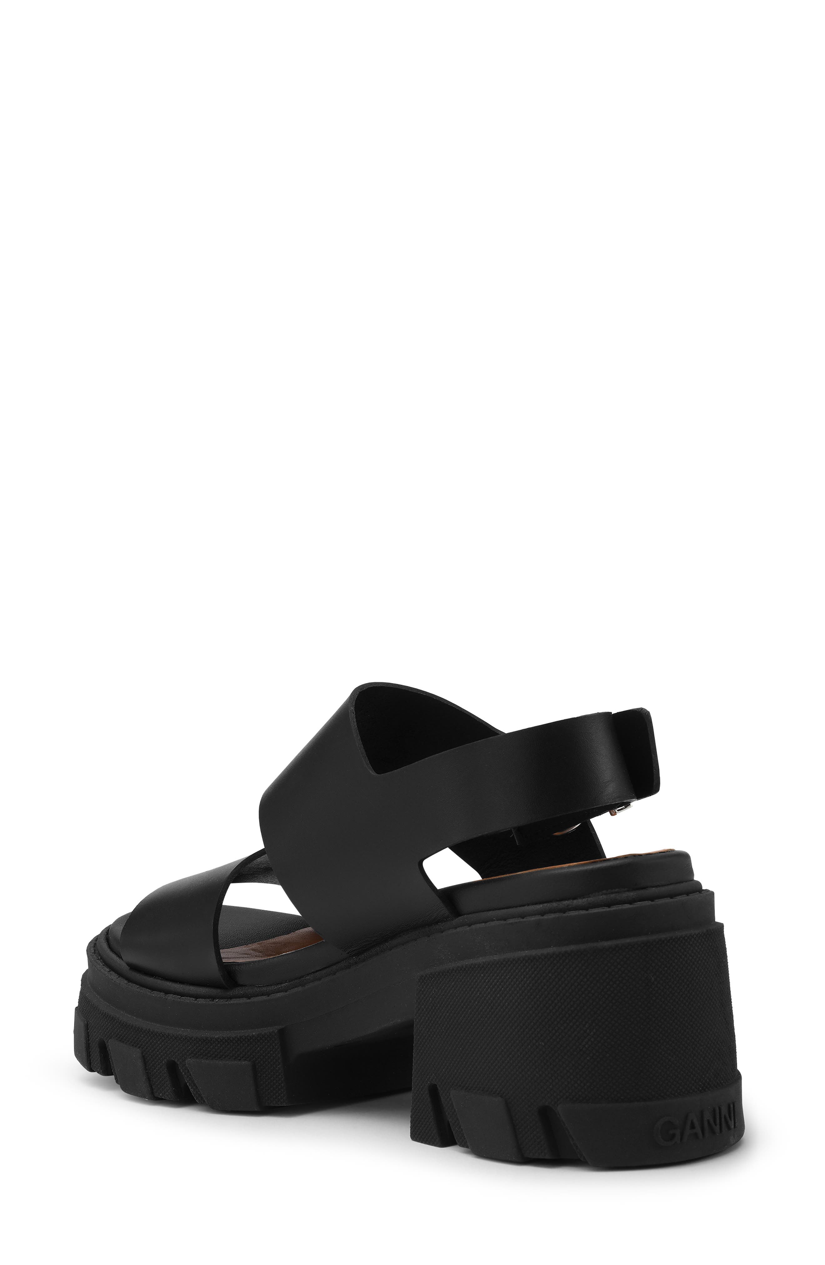 Ganni Cleated Platform Sandal, Alternate, color, 