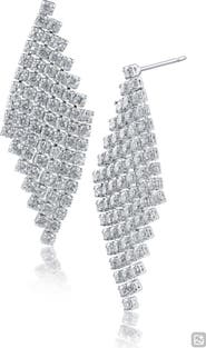 CZ by Kenneth Jay Lane Cubic Zirconia Mesh Design Drop Earrings