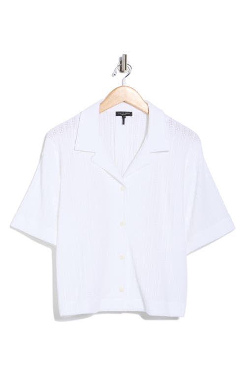 Rag & Bone Olivia Open Stitch Button-up Shirt In White