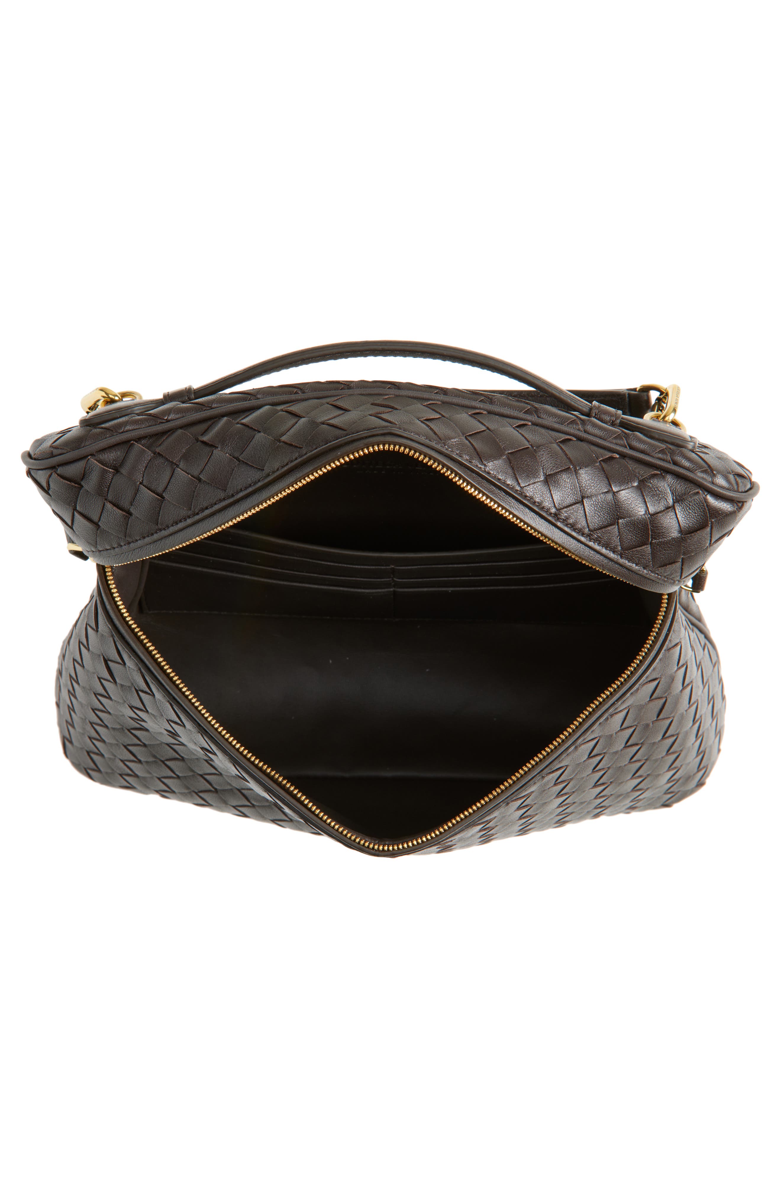 Bottega Veneta Soft Vanity Intrecciato Leather Vanity Case, Alternate, color, 2190 Fondant-M Brass